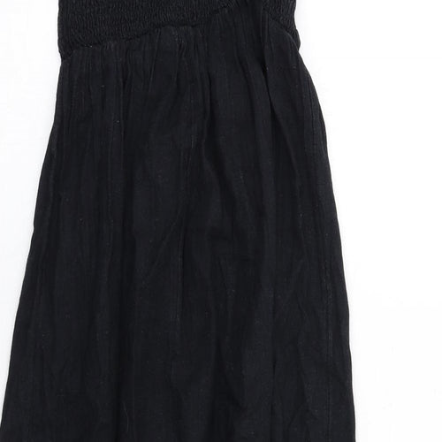 New Look Womens Black Cotton A-Line Size 6 V-Neck Pullover