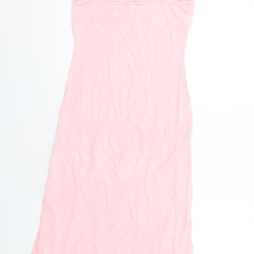 Fashion Us Womens Pink Viscose A-Line Size 12 Square Neck Pullover