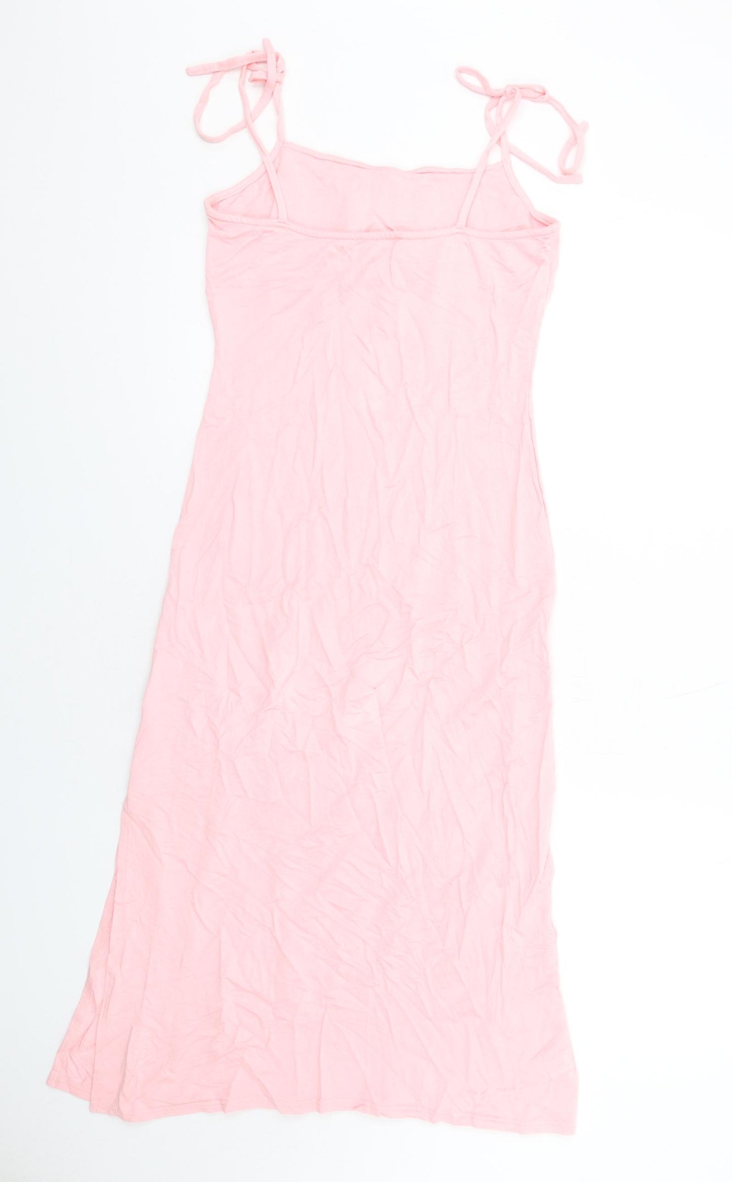 Fashion Us Womens Pink Viscose A-Line Size 12 Square Neck Pullover