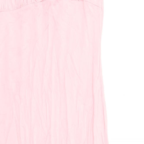 Fashion Us Womens Pink Viscose A-Line Size 12 Square Neck Pullover