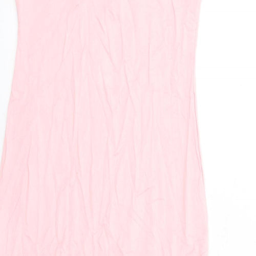 Fashion Us Womens Pink Viscose A-Line Size 12 Square Neck Pullover