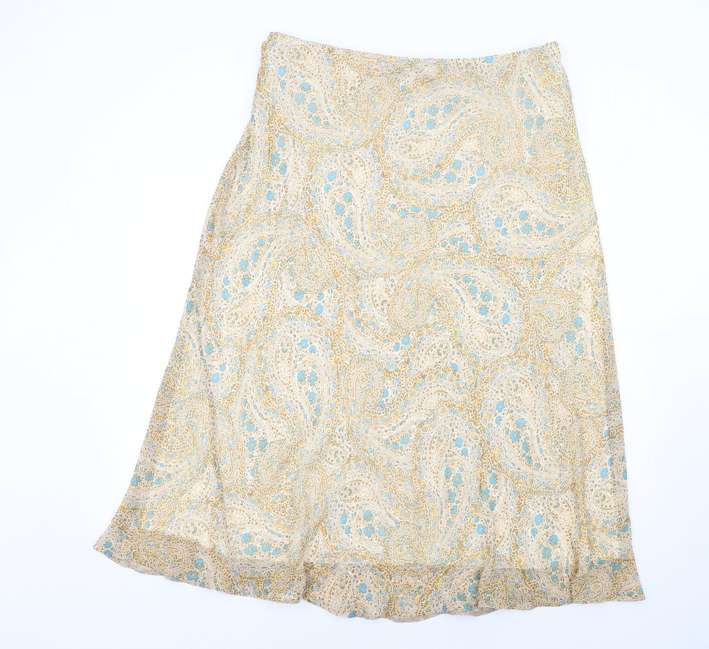 Classic Womens Multicoloured Paisley Polyester A-Line Skirt Size 18