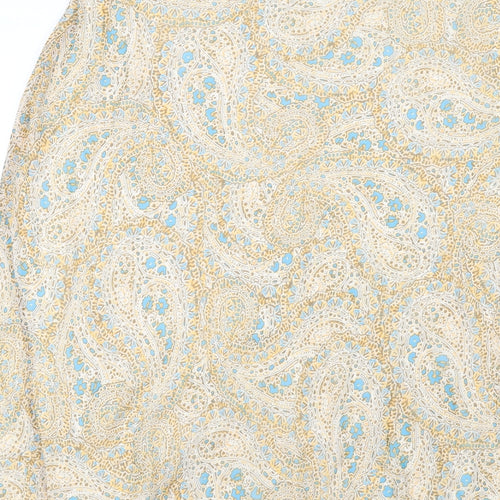 Classic Womens Multicoloured Paisley Polyester A-Line Skirt Size 18