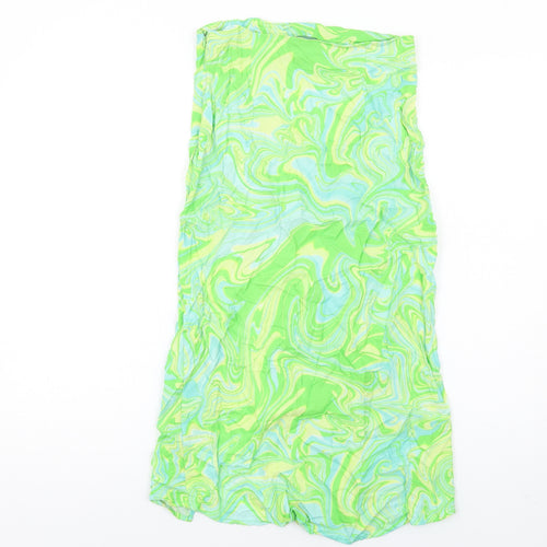 Stradivarius Womens Multicoloured Geometric Viscose A-Line Skirt Size 10 Zip - Slit