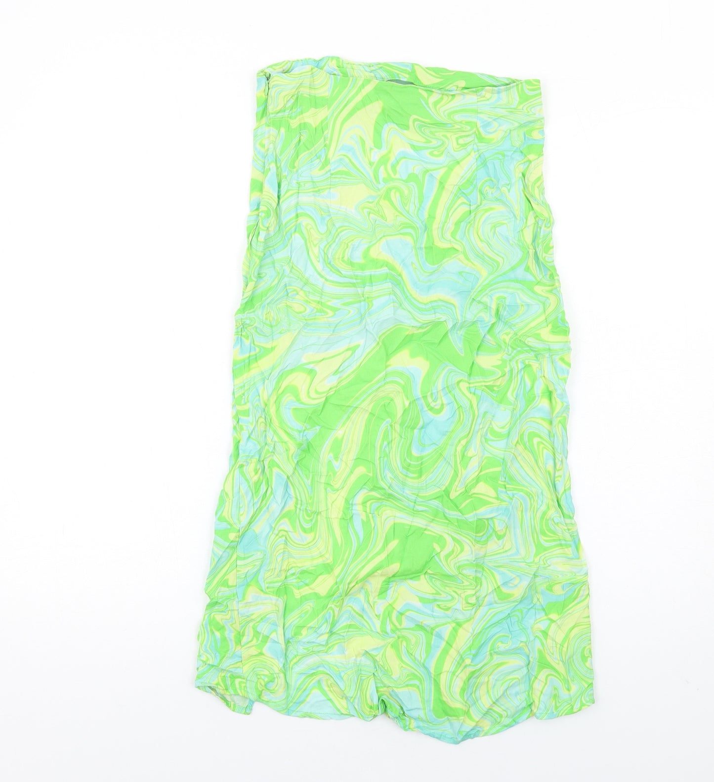 Stradivarius Womens Multicoloured Geometric Viscose A-Line Skirt Size 10 Zip - Slit