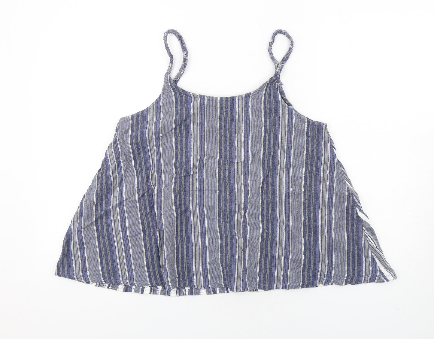 Green Cove Womens Blue Striped Cotton Basic Tank Size M Scoop Neck