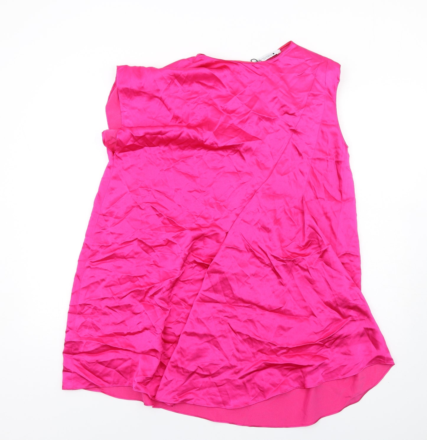 Zara Womens Pink Viscose A-Line Size XS Round Neck Zip