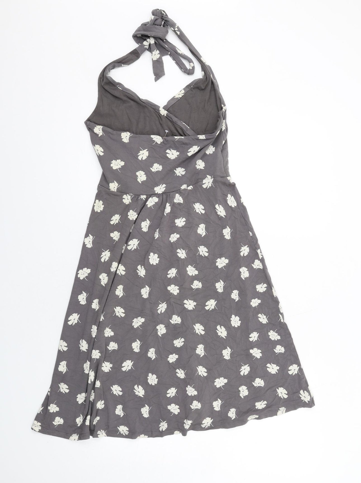 Boden Womens Grey Floral Viscose A-Line Size 10 Halter Pullover