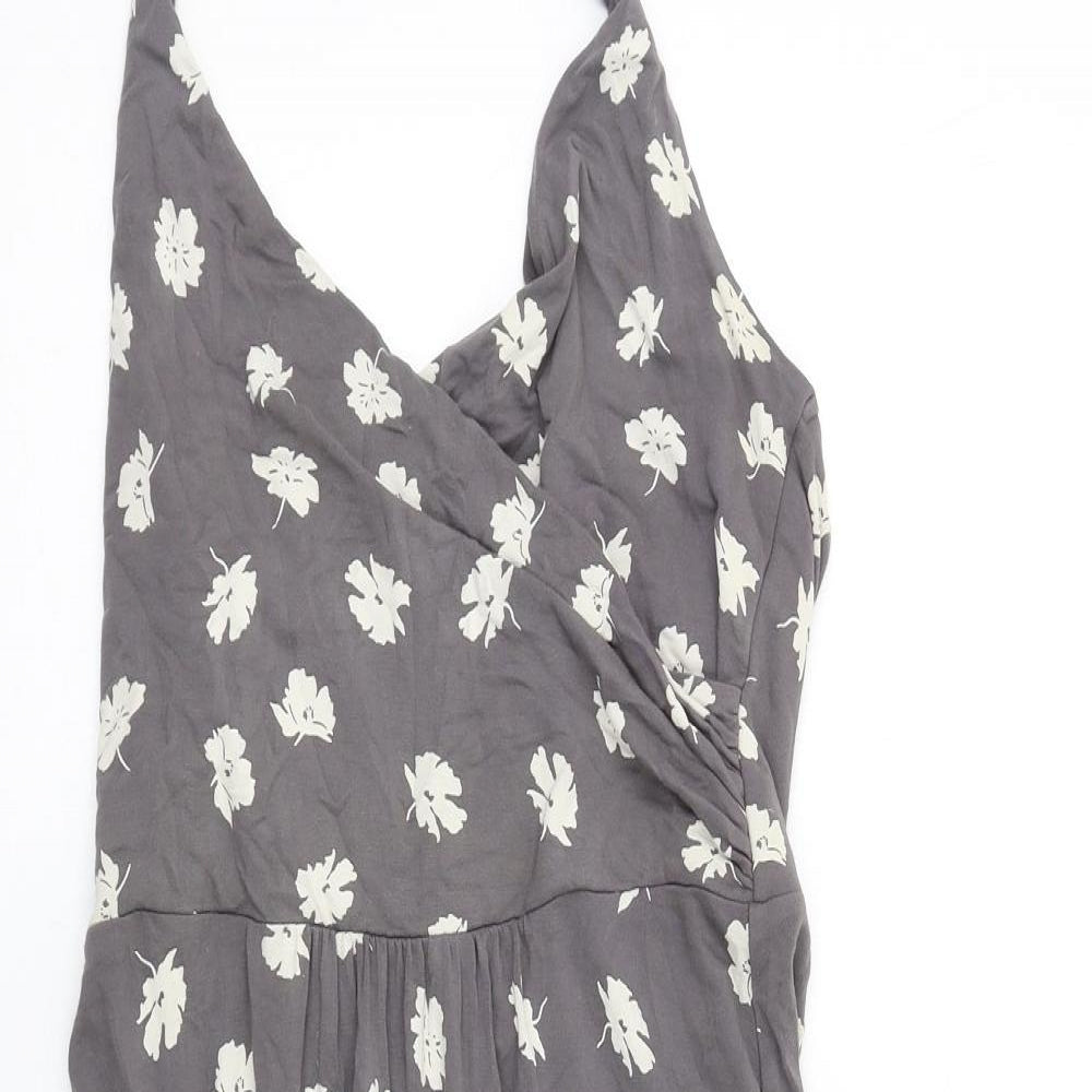 Boden Womens Grey Floral Viscose A-Line Size 10 Halter Pullover