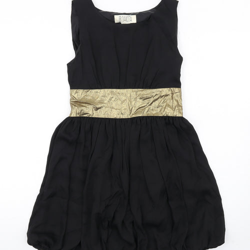 BB Dakota Womens Black Patent Leather A-Line Size 4 Round Neck Zip
