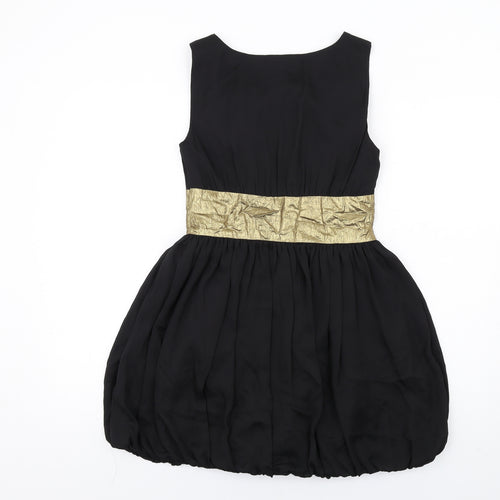 BB Dakota Womens Black Patent Leather A-Line Size 4 Round Neck Zip