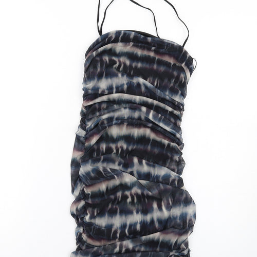 Quiz Womens Multicoloured Tie Dye Polyester Mini Size 10 Square Neck Pullover