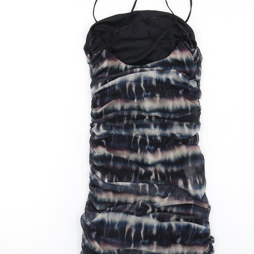Quiz Womens Multicoloured Tie Dye Polyester Mini Size 10 Square Neck Pullover