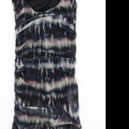 Quiz Womens Multicoloured Tie Dye Polyester Mini Size 10 Square Neck Pullover