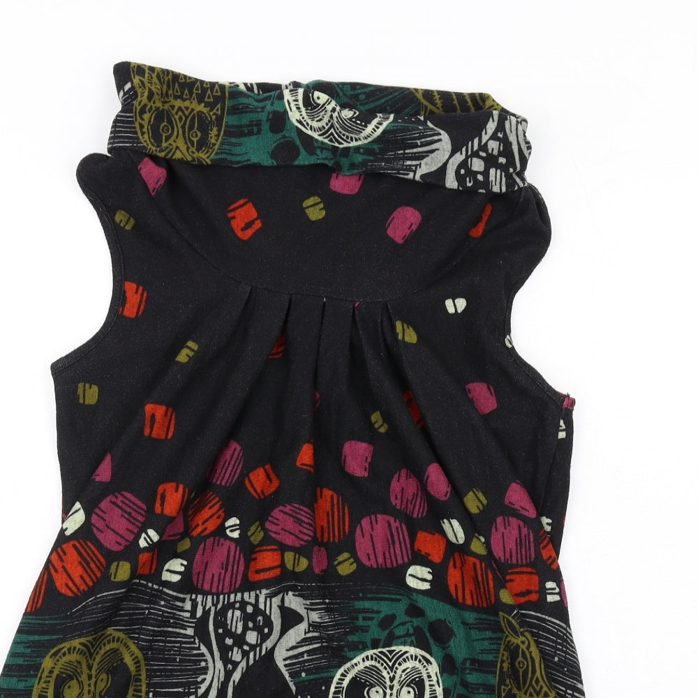 Izabel London Womens Multicoloured Geometric Polyester A-Line Size 10 Roll Neck Pullover