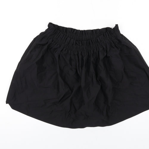 Zara Womens Black Polyester A-Line Skirt Size L