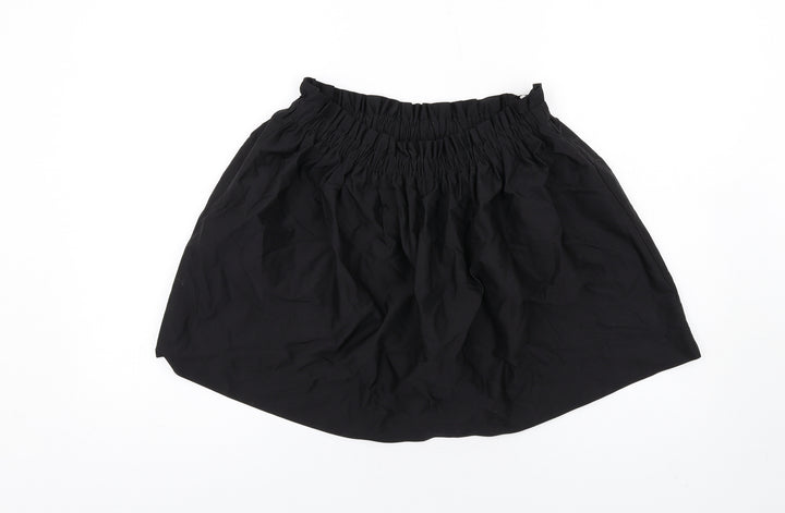 Zara Womens Black Polyester A-Line Skirt Size L