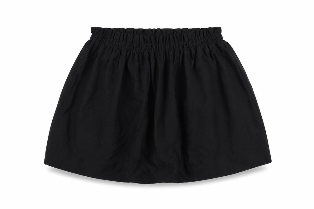 Front view of Zara women’s black polyester a-line skirt, size L