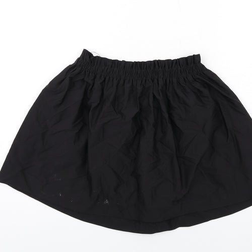 Zara Womens Black Polyester A-Line Skirt Size L