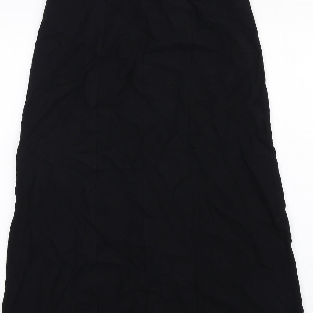 Vera & Lucy Womens Black Viscose A-Line Skirt Size S Button