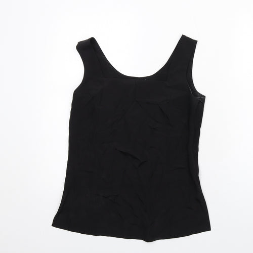 Wall Womens Black Polyester Basic Tank Size S Square Neck