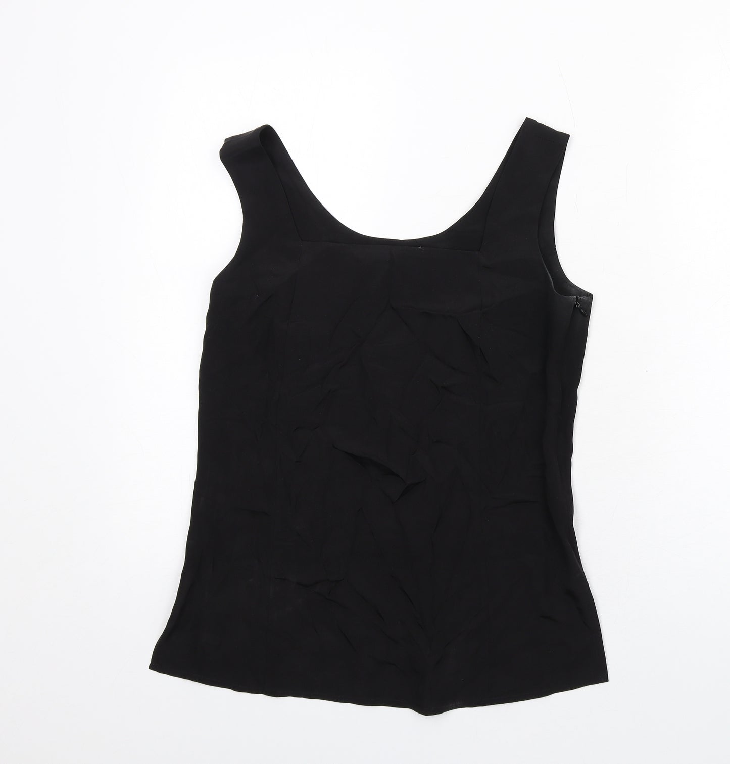 Wall Womens Black Polyester Basic Tank Size S Square Neck