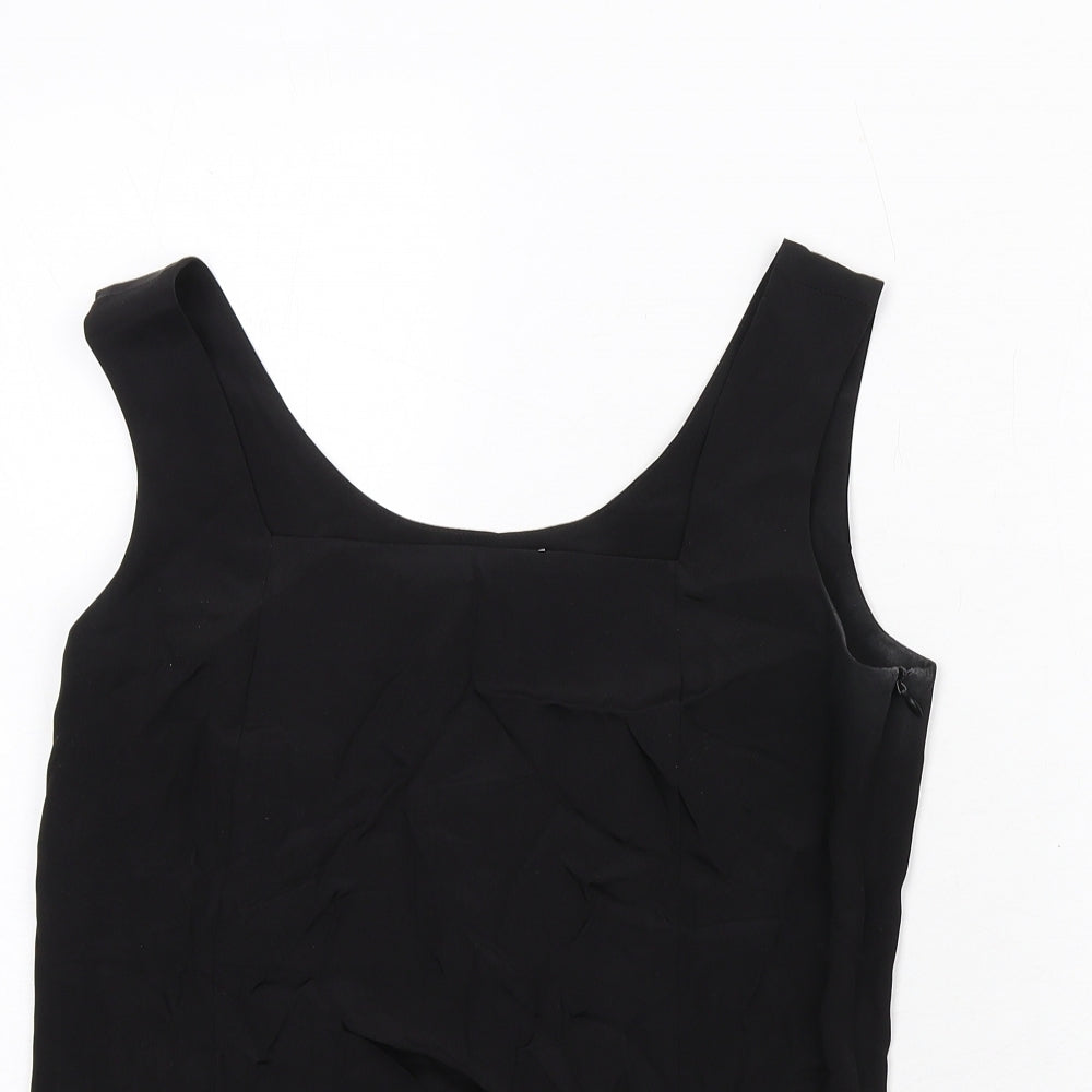 Wall Womens Black Polyester Basic Tank Size S Square Neck
