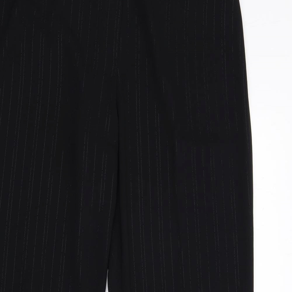 Principles Womens Black Striped Polyester Dress Pants Trousers Size 14 L32 in Regular Zip
