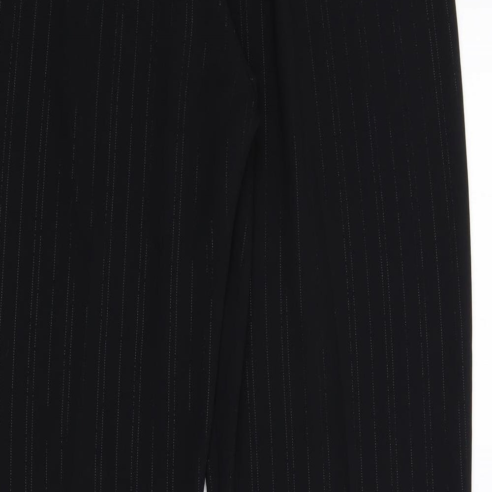 Principles Womens Black Striped Polyester Dress Pants Trousers Size 14 L32 in Regular Zip