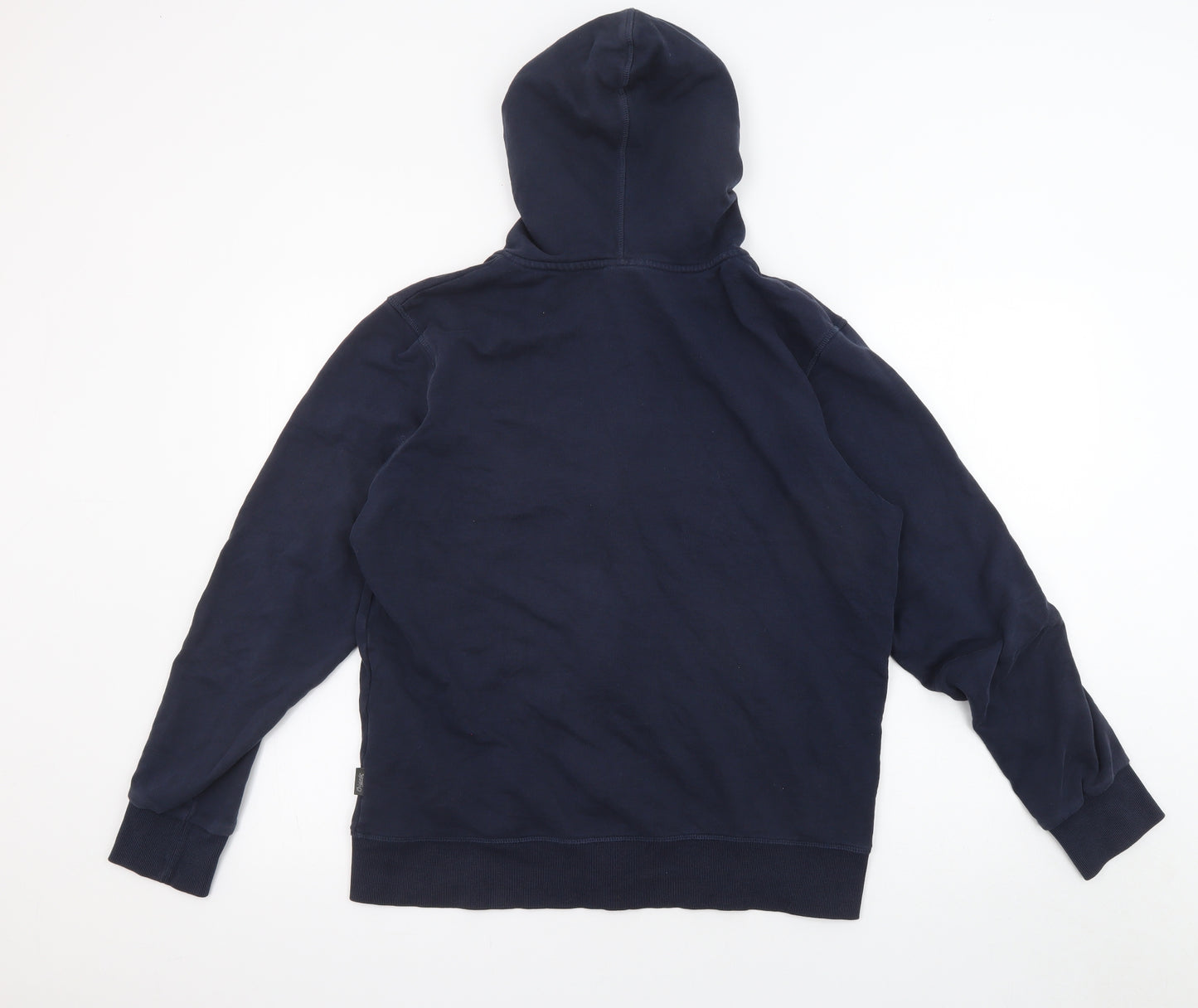 JACK & JONES Mens Blue Cotton Full Zip Hoodie Size L