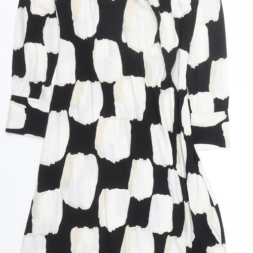 Marks and Spencer Womens Multicoloured Geometric Viscose Maxi Size 8 Round Neck Zip