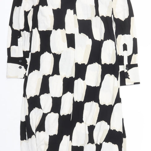 Marks and Spencer Womens Multicoloured Geometric Viscose Maxi Size 8 Round Neck Zip