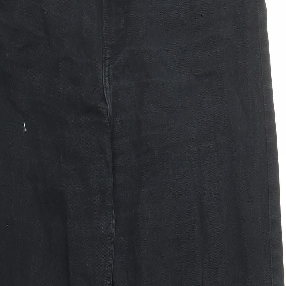 Divided by H&M Womens Black Cotton Flared Jeans Size 10 L29 in Regular Zip