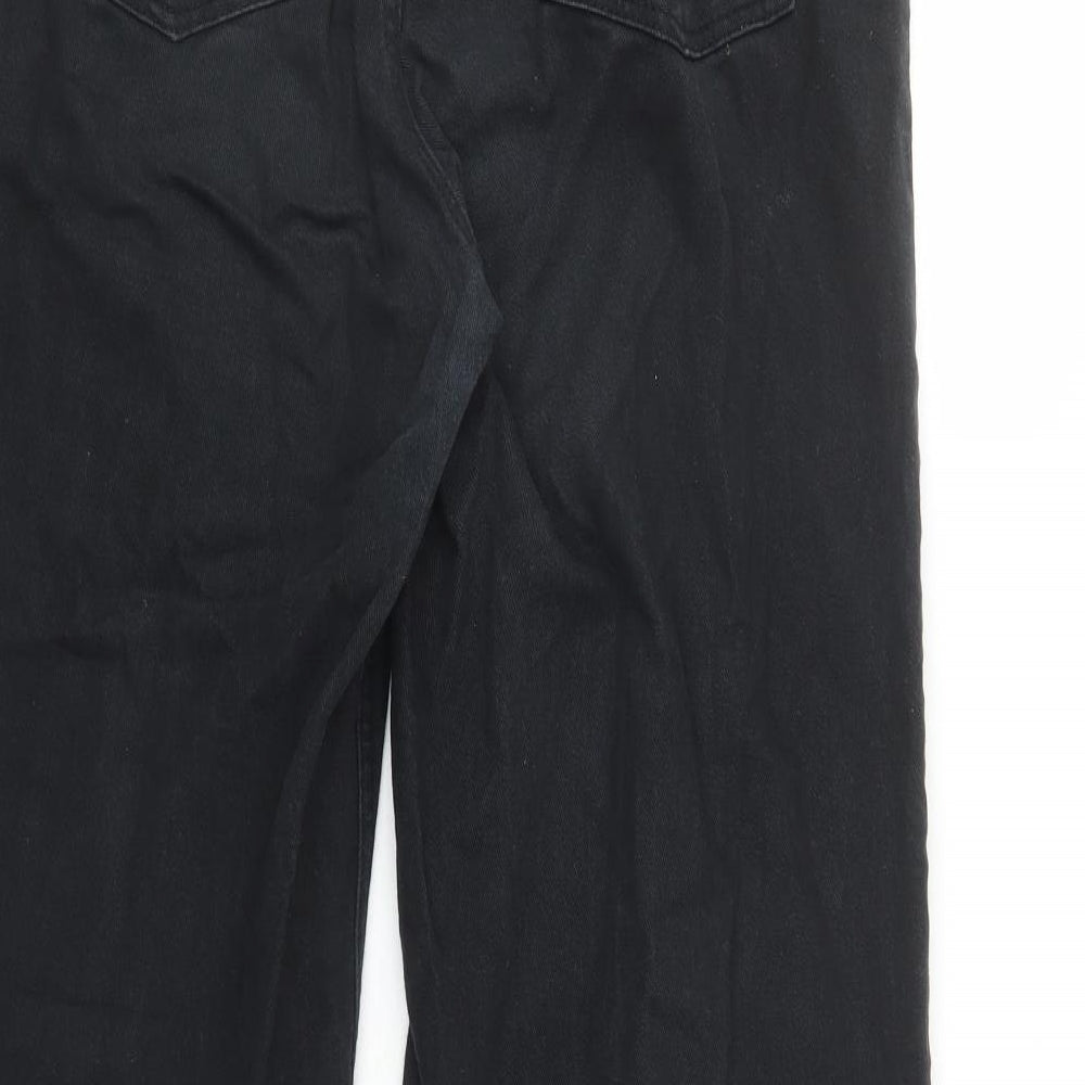 Divided by H&M Womens Black Cotton Flared Jeans Size 10 L29 in Regular Zip