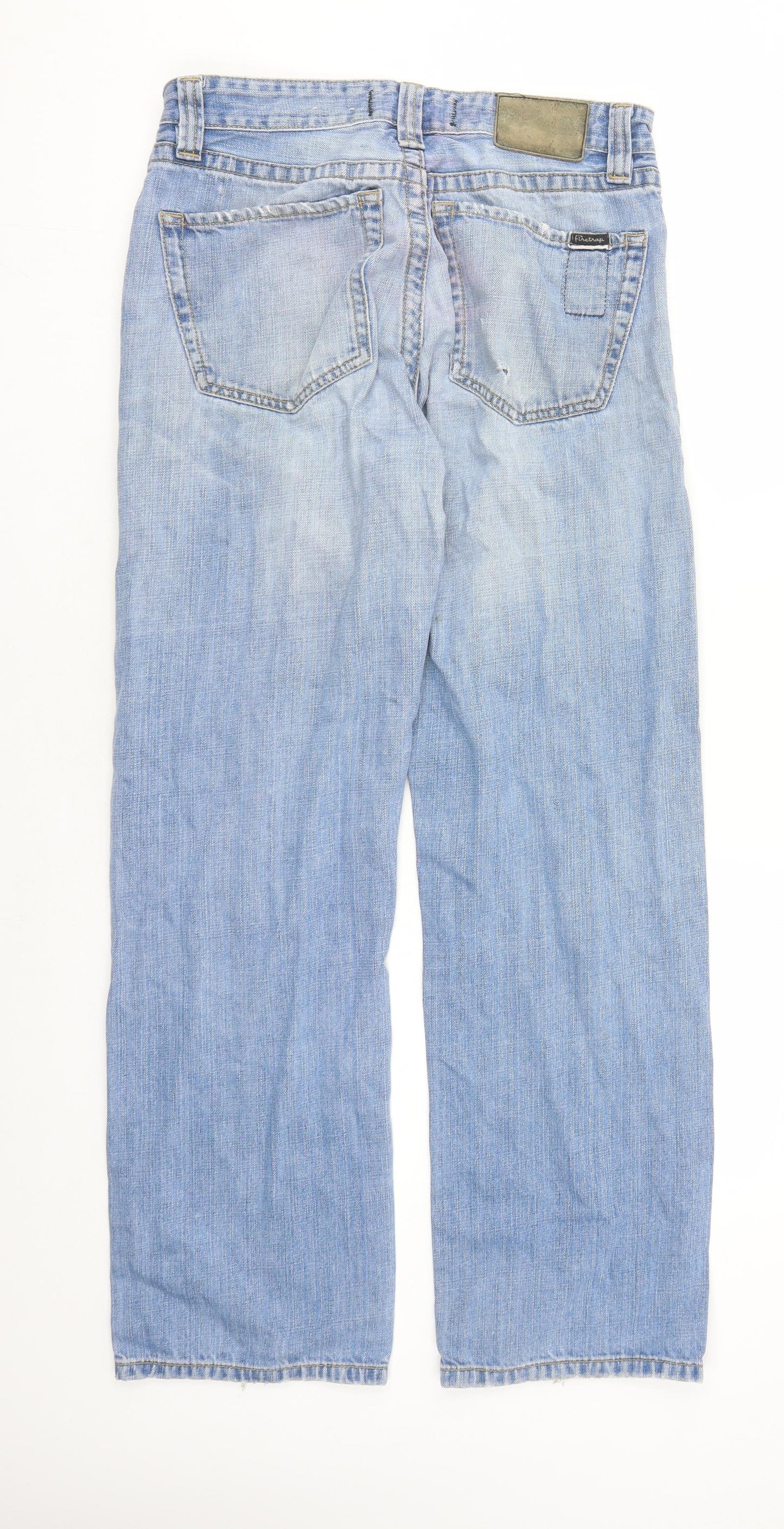 Firetrap Mens Blue Cotton Straight Jeans Size 32 in L29 in Regular Button