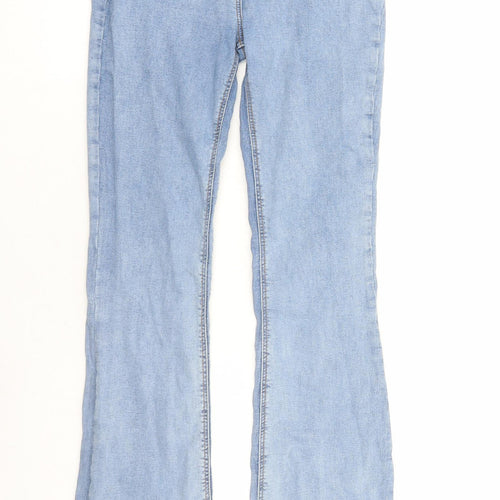 COLLUSION Womens Blue Cotton Flared Jeans Size 26 in L31 in Regular Zip