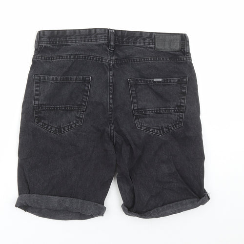 Springfield Mens Black Cotton Chino Shorts Size 30 in L8 in Regular Zip