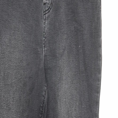 Denim & Co. Womens Grey Cotton Skinny Jeans Size 14 L27 in Regular Zip