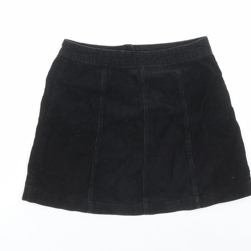 Divided by H&M Womens Black Cotton Mini Skirt Size 8 Button
