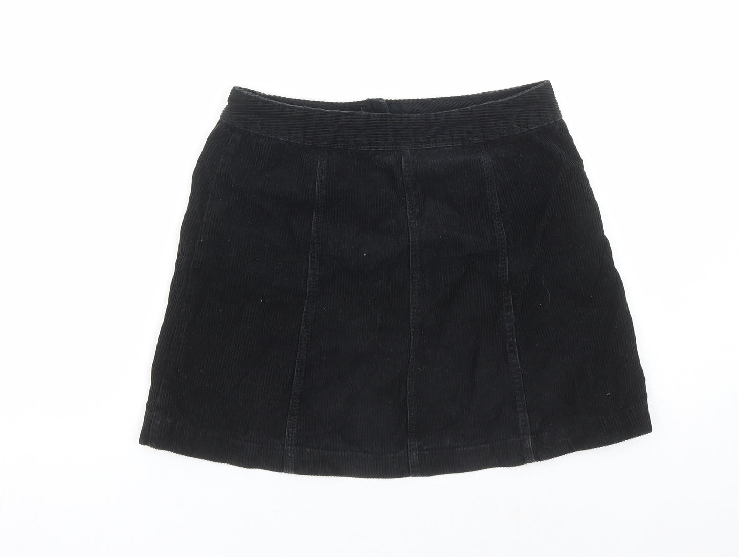 Divided by H&M Womens Black Cotton Mini Skirt Size 8 Button