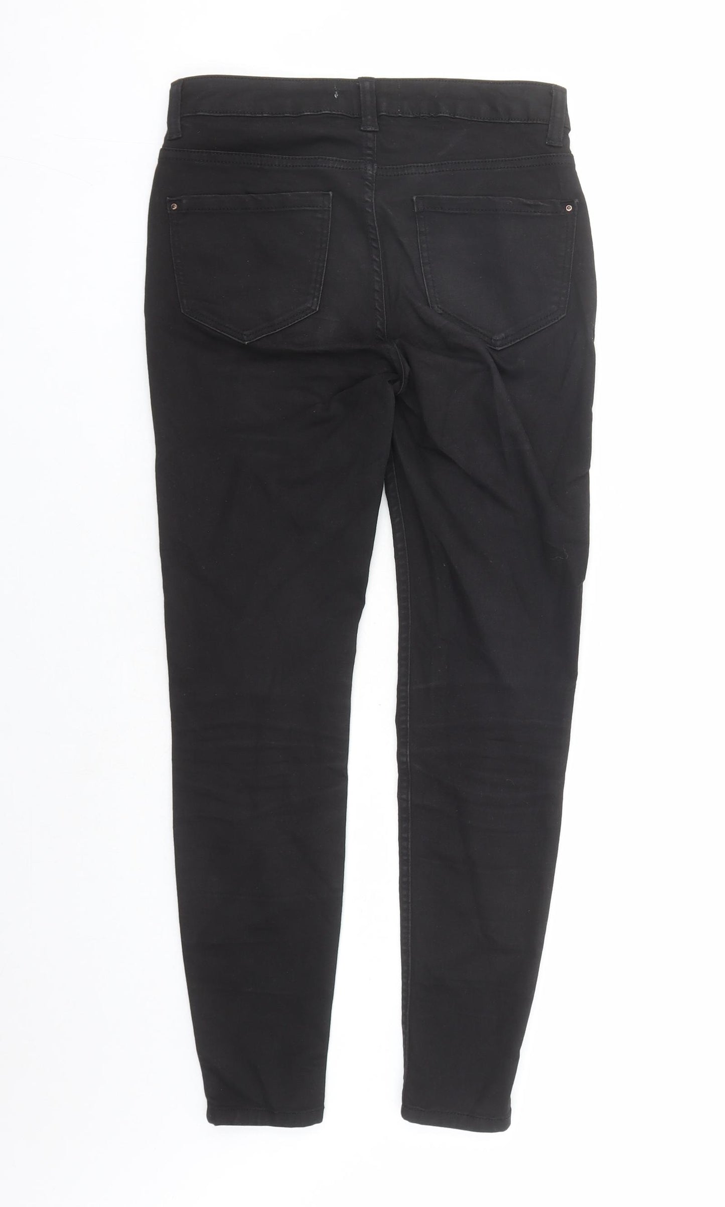 New Look Womens Black Cotton Skinny Jeans Size 8 L27 in Regular Zip - Super Skinny
