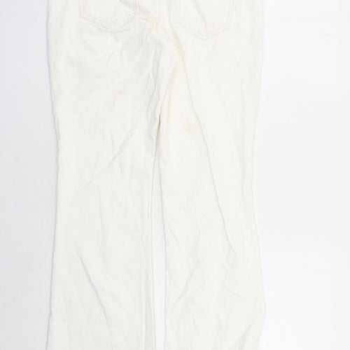 River Island Womens White Cotton Bootcut Jeans Size 8 L30 in Regular Zip