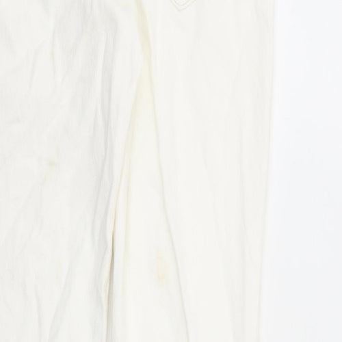 River Island Womens White Cotton Bootcut Jeans Size 8 L30 in Regular Zip