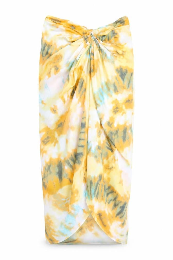 PRETTYLITTLETHING Womens Multicoloured Geometric Polyester A-Line Skirt Size 22 Zip - Hi Low Length
