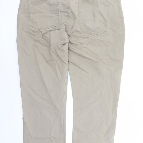 TU Mens Beige Cotton Straight Jeans Size 40 in L28 in Regular Zip