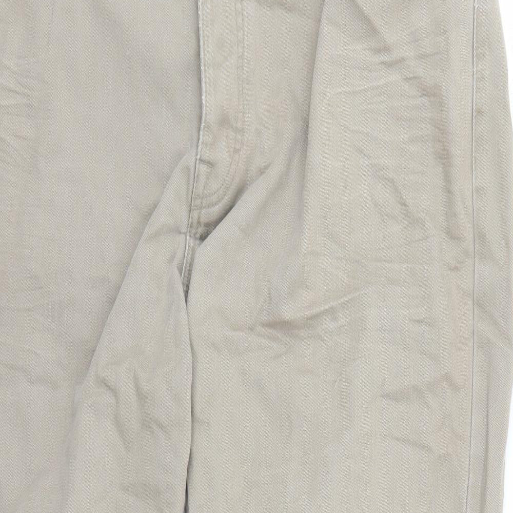 TU Mens Beige Cotton Straight Jeans Size 40 in L28 in Regular Zip