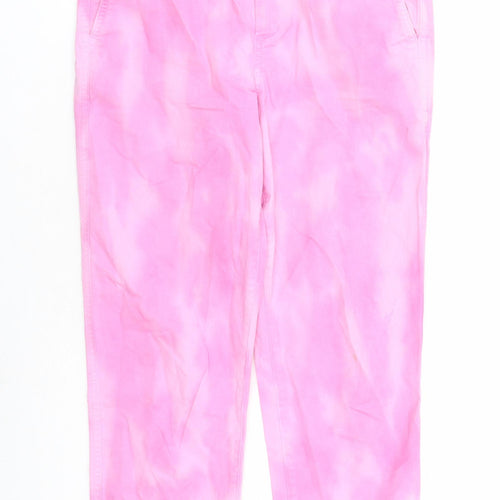 Gap Womens Pink Cotton Straight Jeans Size 4 L27 in Regular Zip - Tie Dye Effect