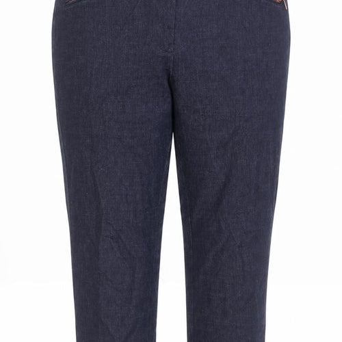 Per Una Womens Blue Cotton Cropped Jeans Size 14 L24 in Regular Zip