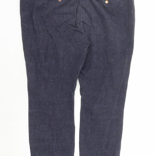 Per Una Womens Blue Cotton Cropped Jeans Size 14 L24 in Regular Zip