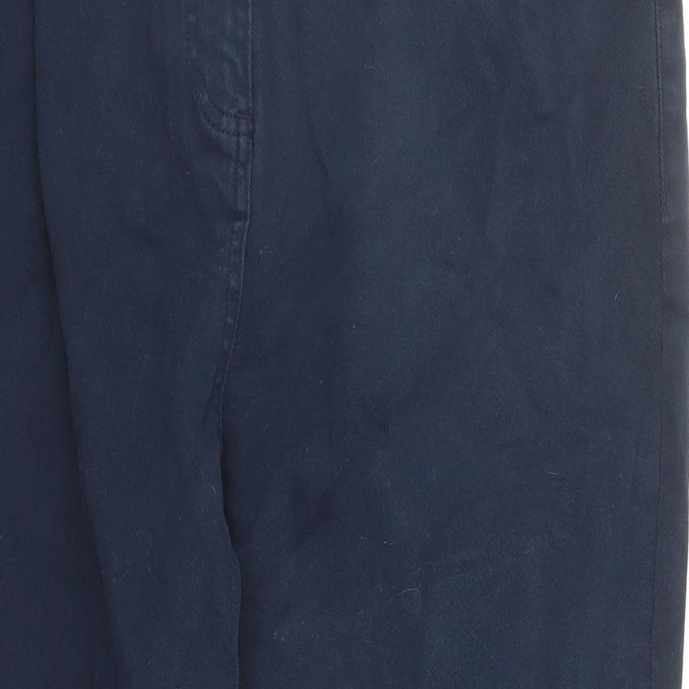 NEXT Womens Blue Cotton Cropped Jeans Size 18 L23 in Slim Zip